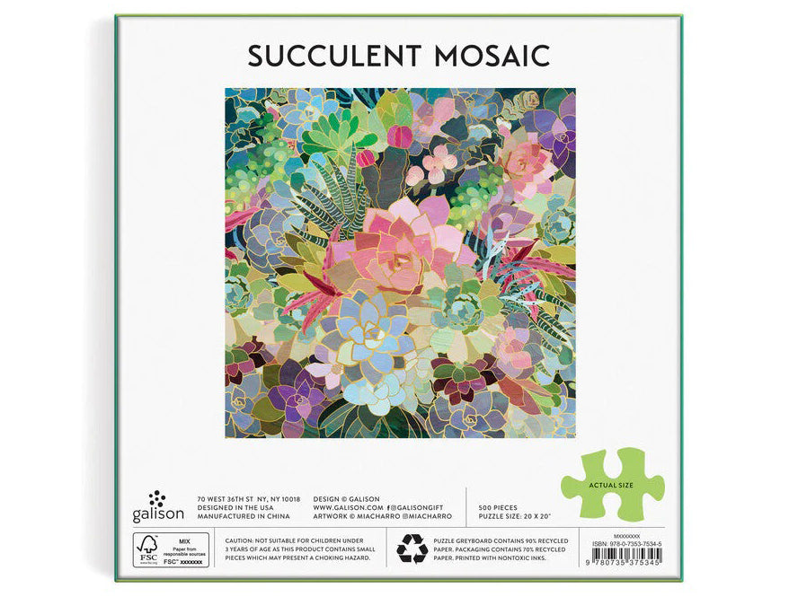 achat Puzzle Succulent Mosaic - 500 pièces - Galison