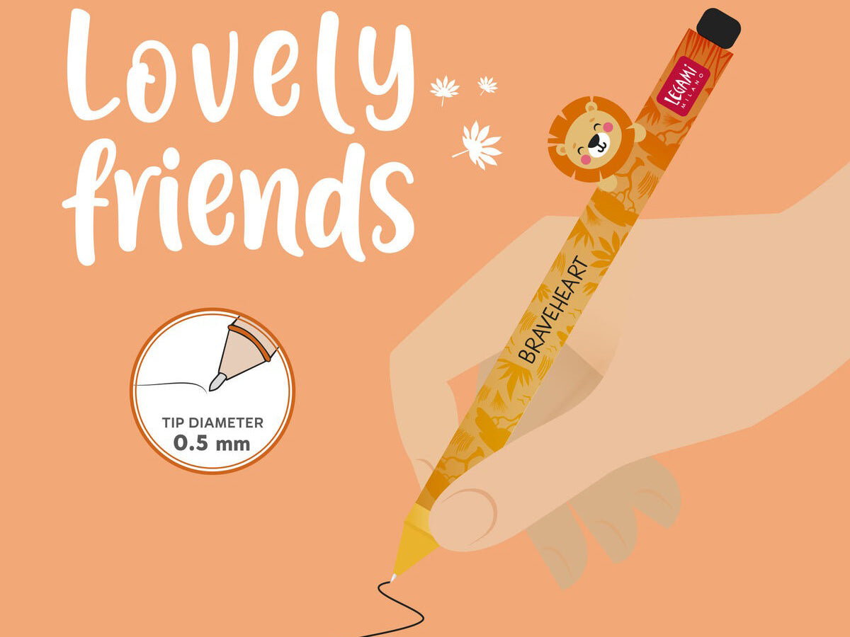 Stylo gel Lovely Friends Lion - Legami
