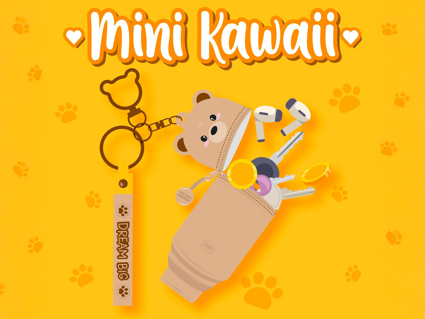 achat Mini trousse & porte clés Kawaii - Teddy l'Ourson - Legami
