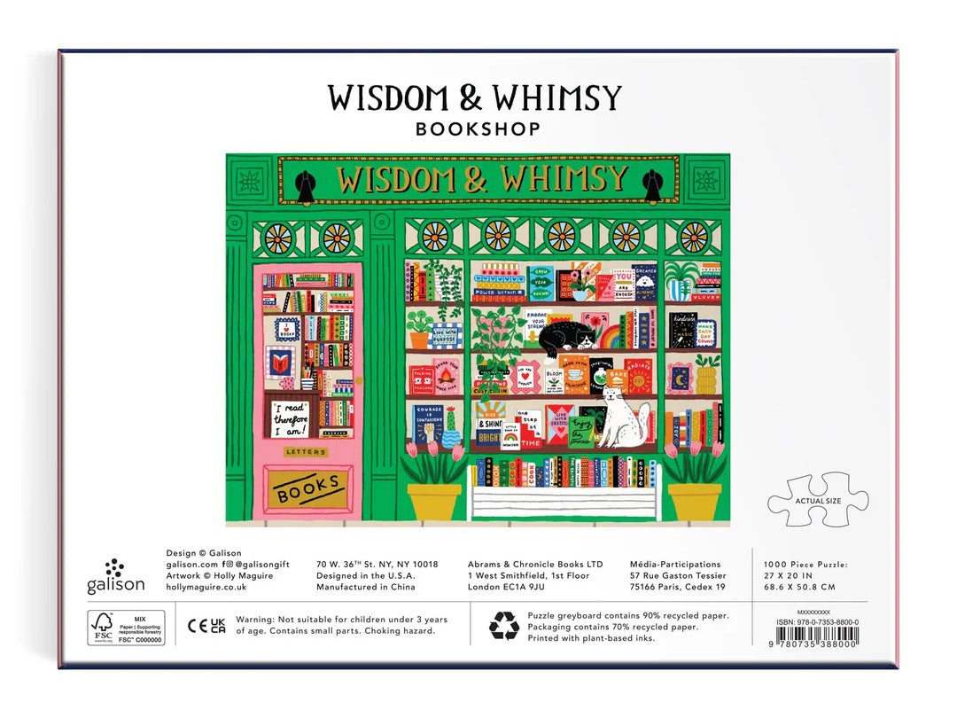 achat Puzzle Wisdom & Whimsy Bookshop - 1000 pièces - Galison
