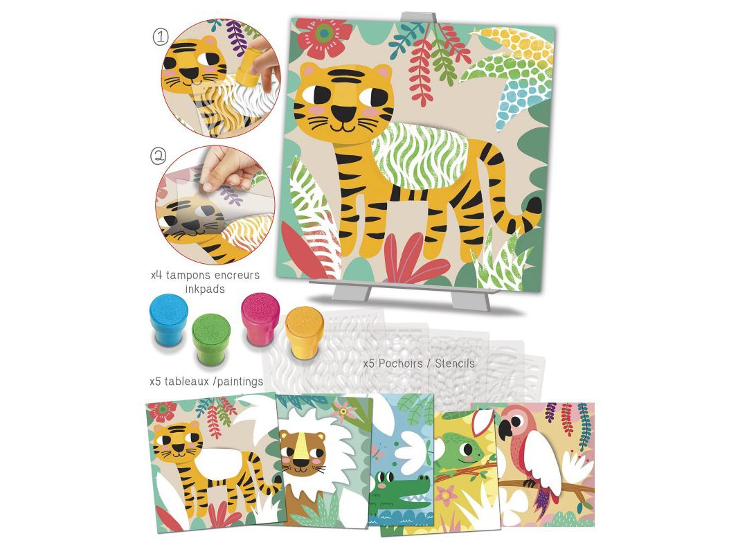 achat Pochoirs motifs Couleurs de la Jungle - Créa Lign'