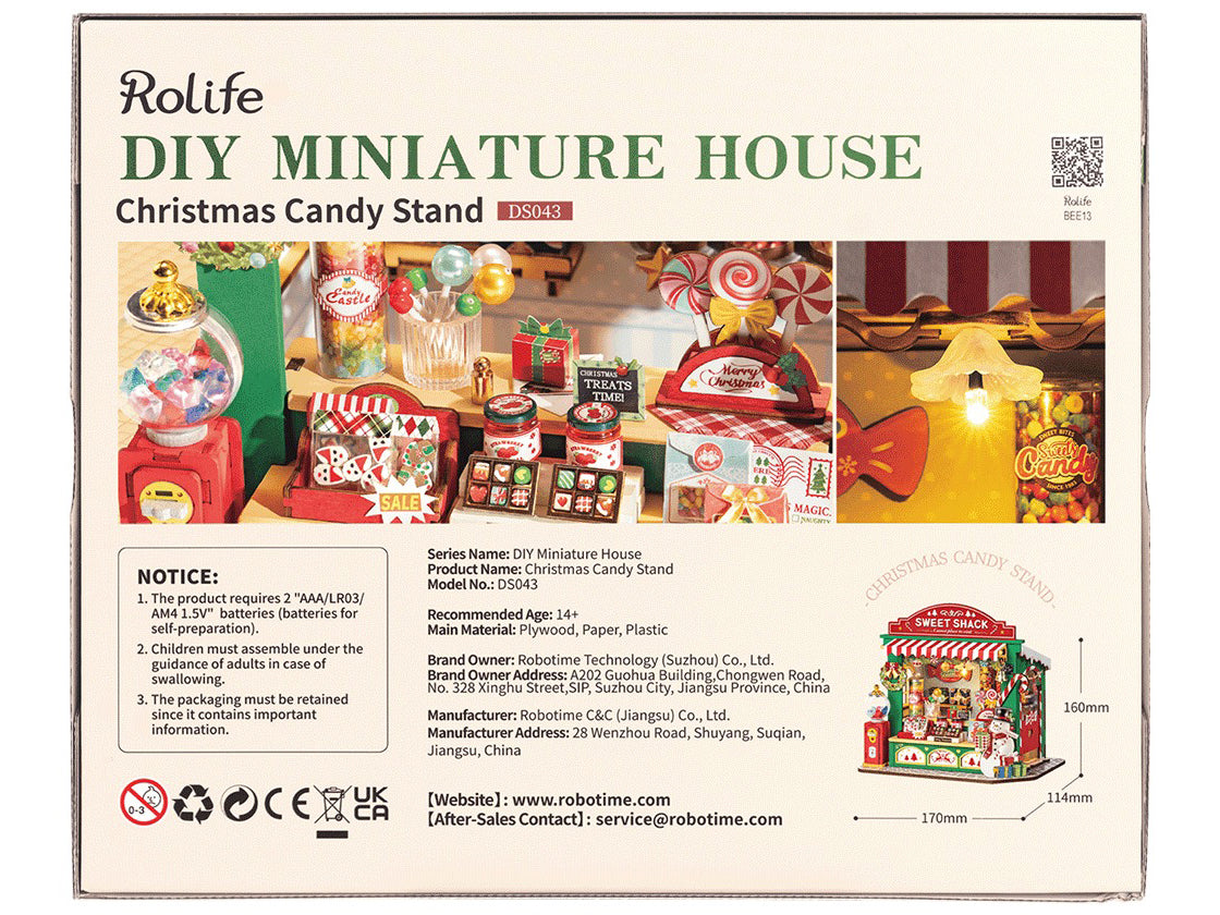 Pièce miniature - Stand de bonbons de Noël (Christmas Candy Stand) - Rolife