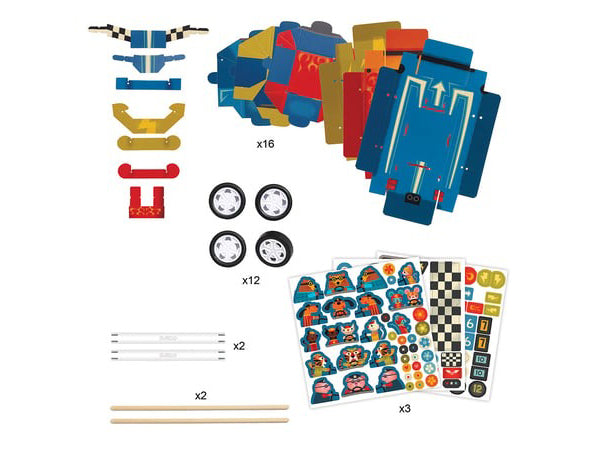 3 voitures de course à créer - Grand prix - Djeco