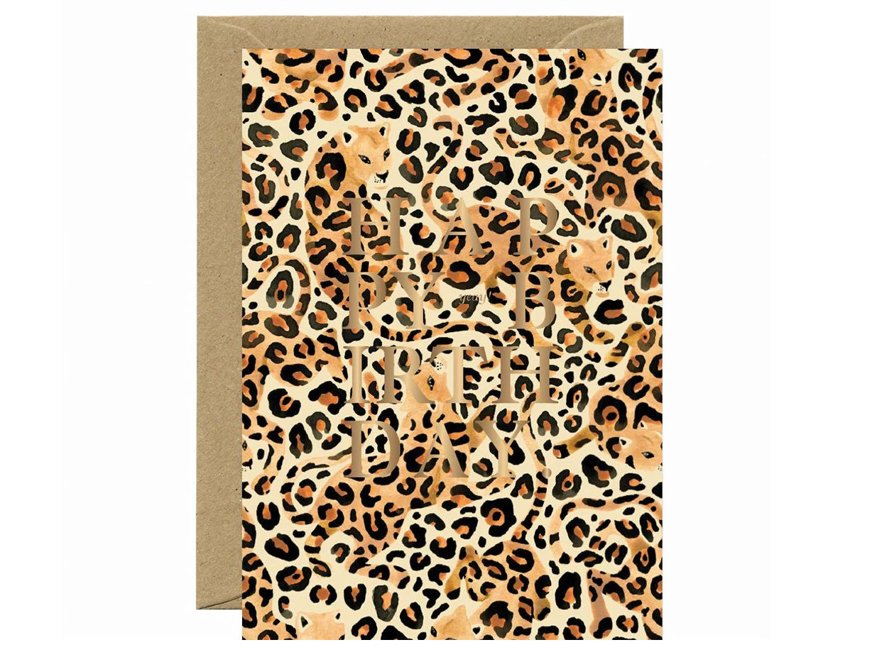 Achat Carte d'anniversaire aquarelle & dorure - Leopard - ATWS