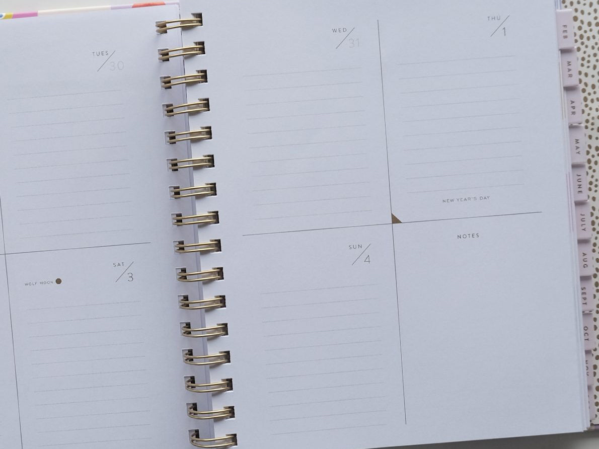 Agenda 2026 à couverture rigide - Motif à carreaux floraux - Idlewild