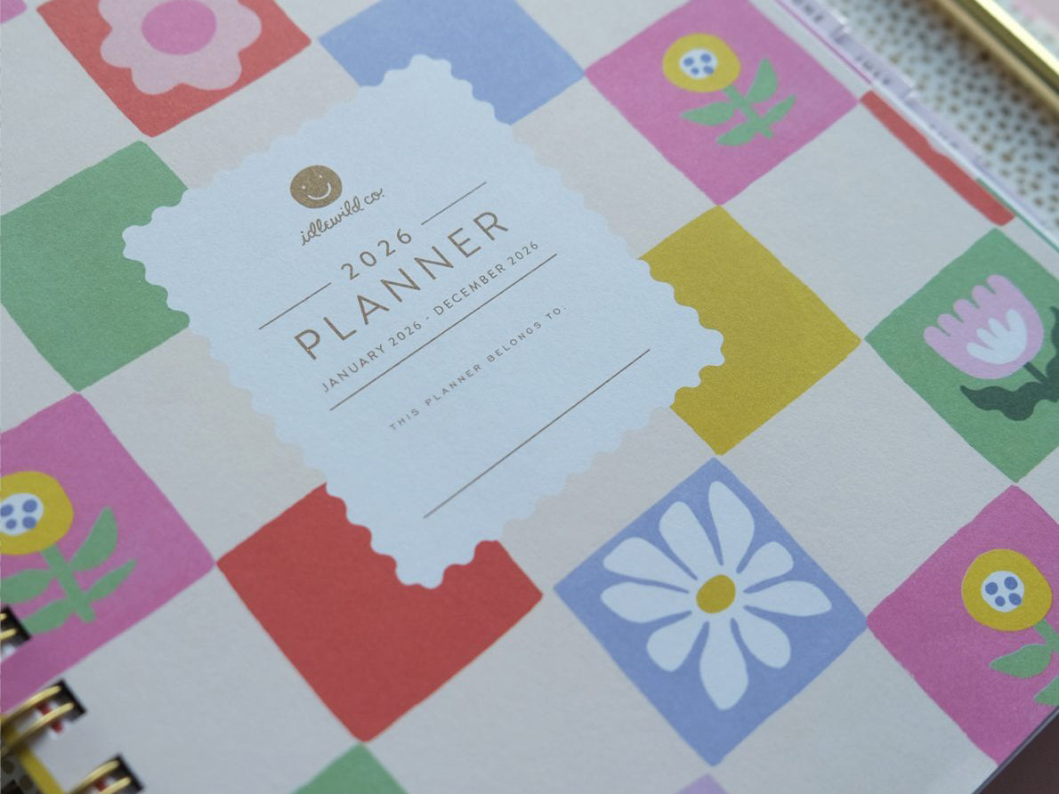 Agenda 2026 à couverture rigide - Motif à carreaux floraux - Idlewild