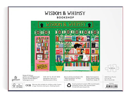 achat Puzzle Wisdom & Whimsy Bookshop - 1000 pièces - Galison