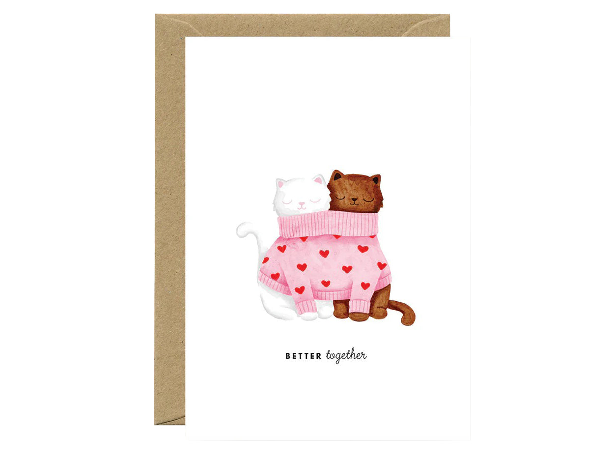 Achat Carte aquarelle - Better Together Cats - ATWS