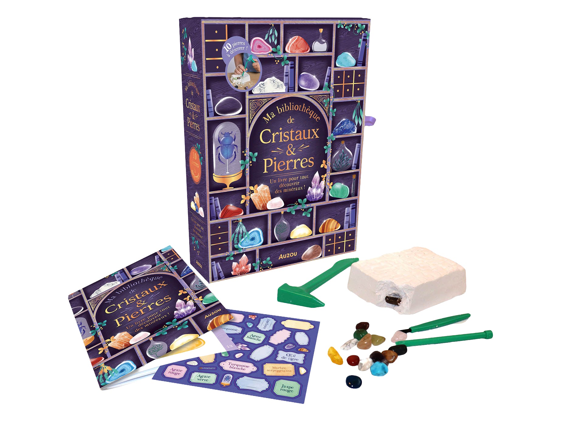 Achat Ma bibliothèque de cristaux et pierres - Auzou