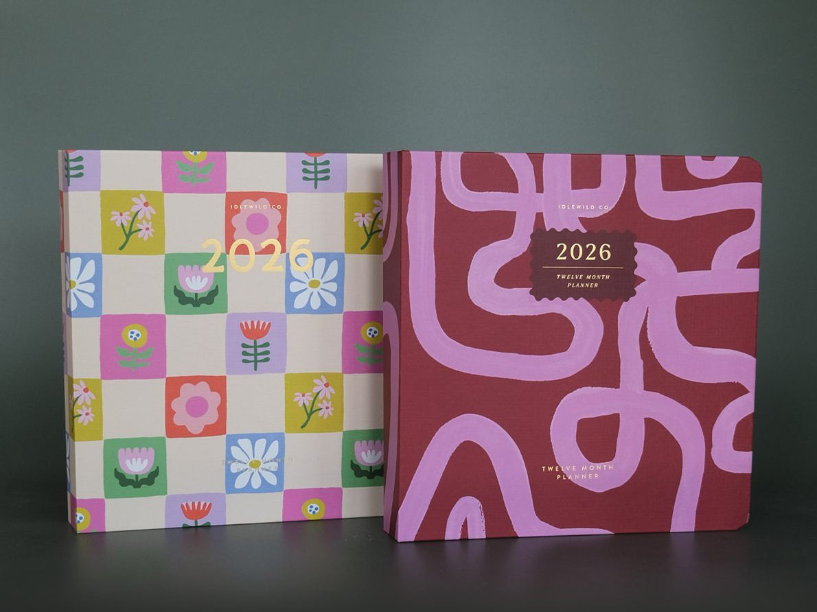 Agenda 2026 à couverture rigide - Motif à carreaux floraux - Idlewild