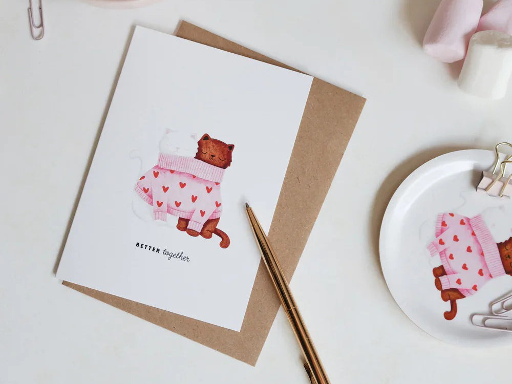 Achat Carte aquarelle - Better Together Cats - ATWS