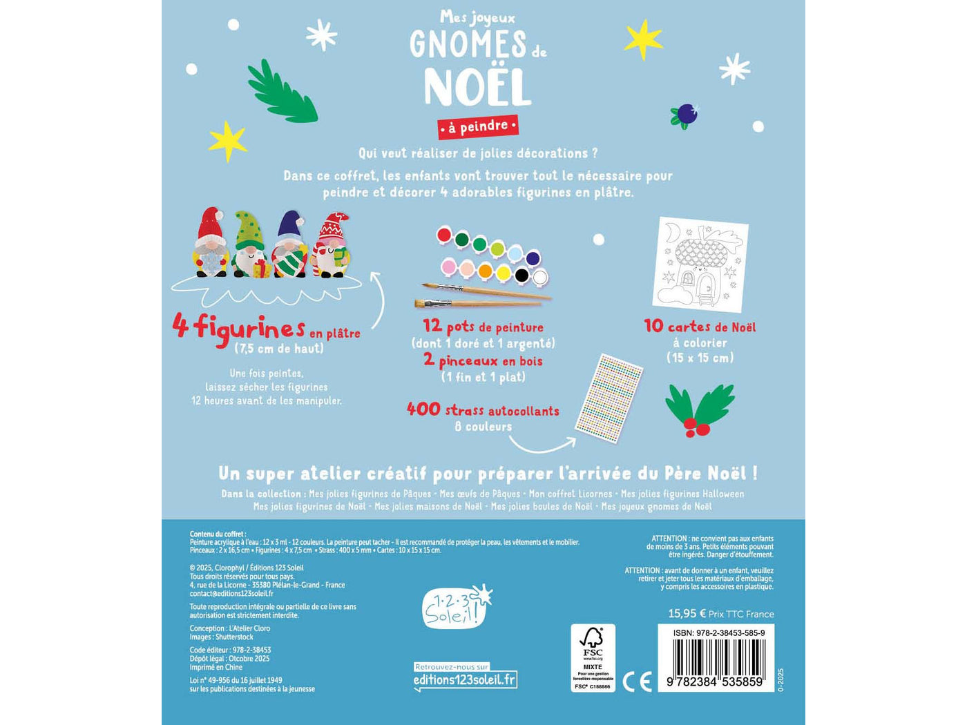 achat Mes joyeux gnomes de Noël à peindre - 1 2 3 Soleil