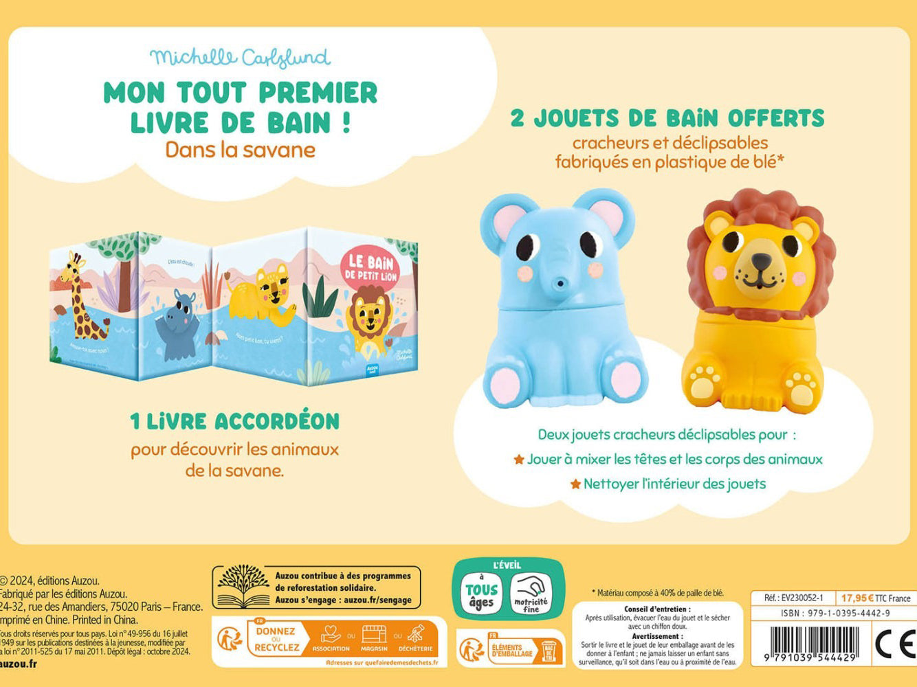 Mon premier livre de bain Savane - Auzou