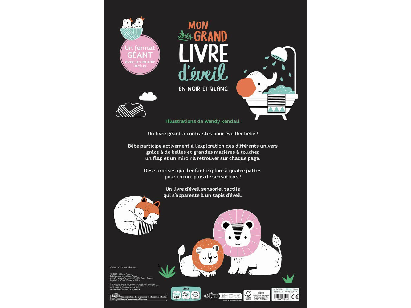 Mon très grand livre d'éveil en noir et blanc - Auzou