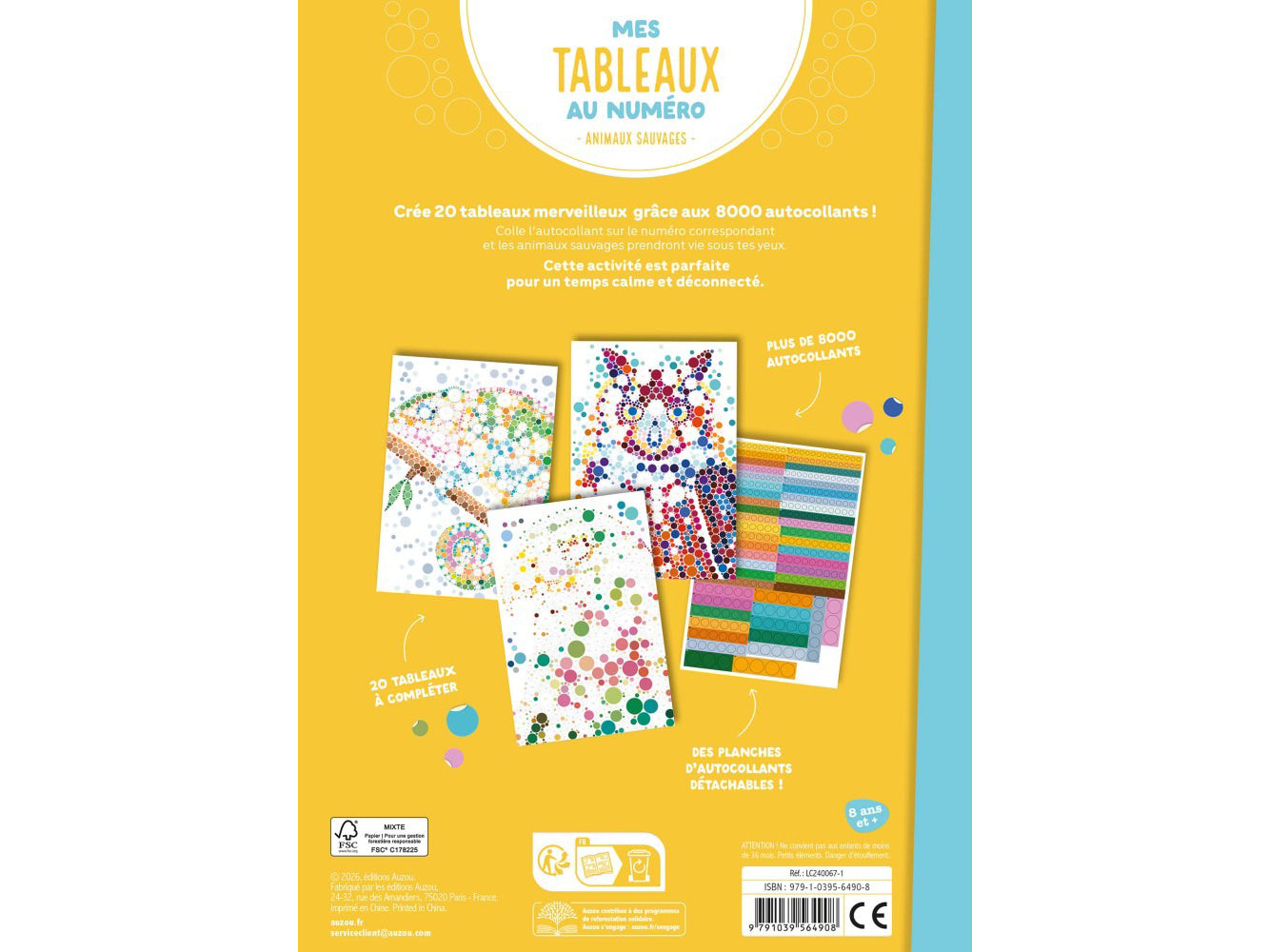 Mes tableaux au numéro - Animaux sauvages - Auzou