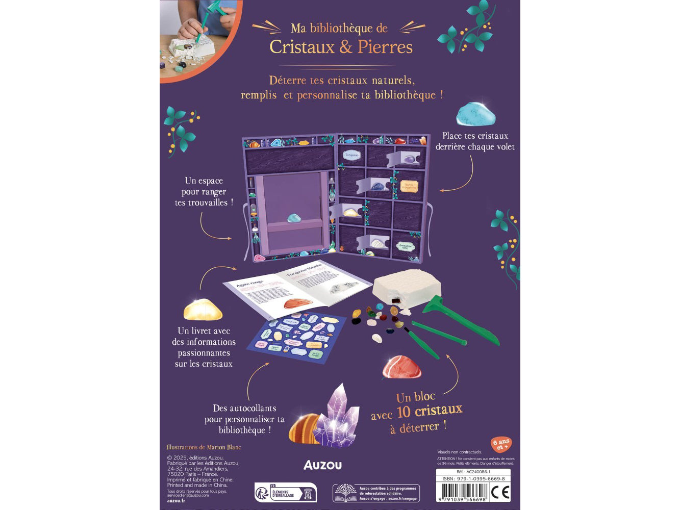 Ma bibliothèque de cristaux et pierres - Auzou