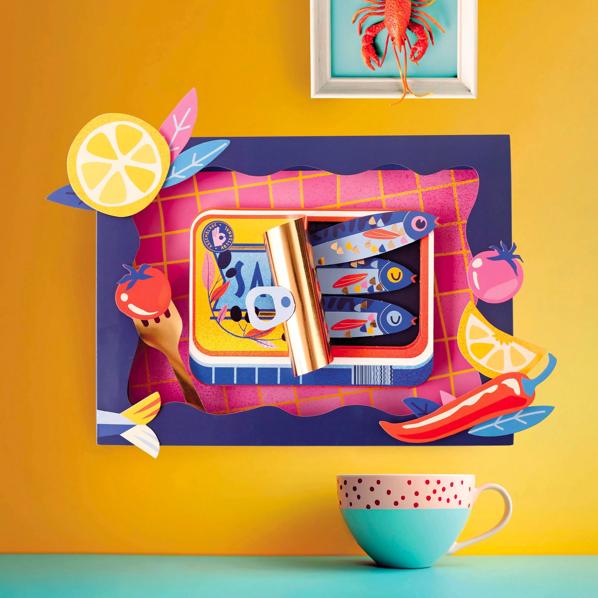 Achat Cadre 3D Papier Sardines à assembler - Graine Créative