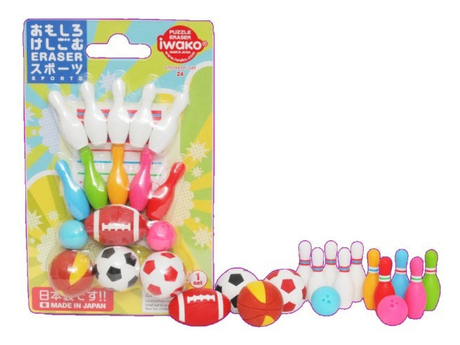 Achat Set de gommes kawaii - Sport - Iwako (Made in Japan)