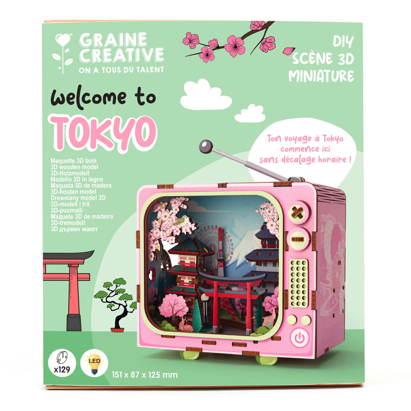 achat Maquette 3D Bois - Tv Tokyo - Graine Créative