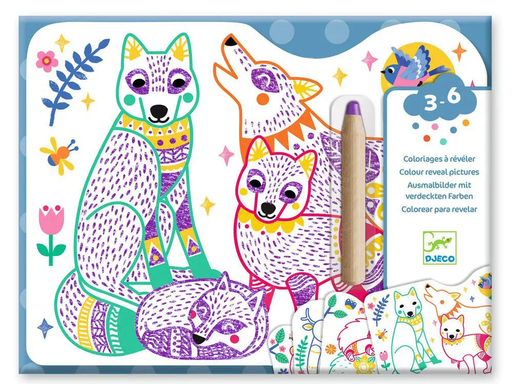 Achat Coloriages à révéler - Familles de la forêt - Djeco