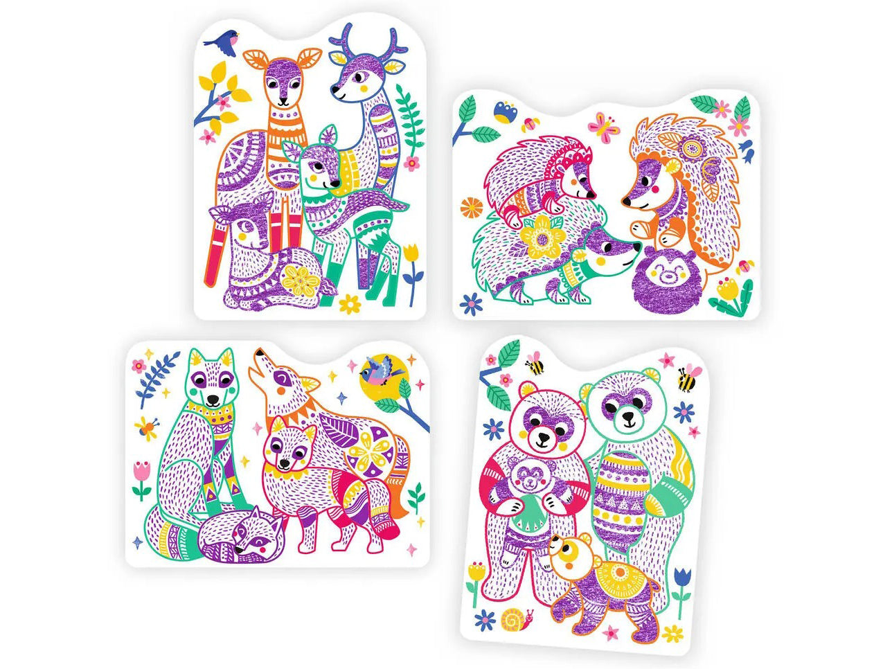 achat Coloriages à révéler - Familles de la forêt - Djeco