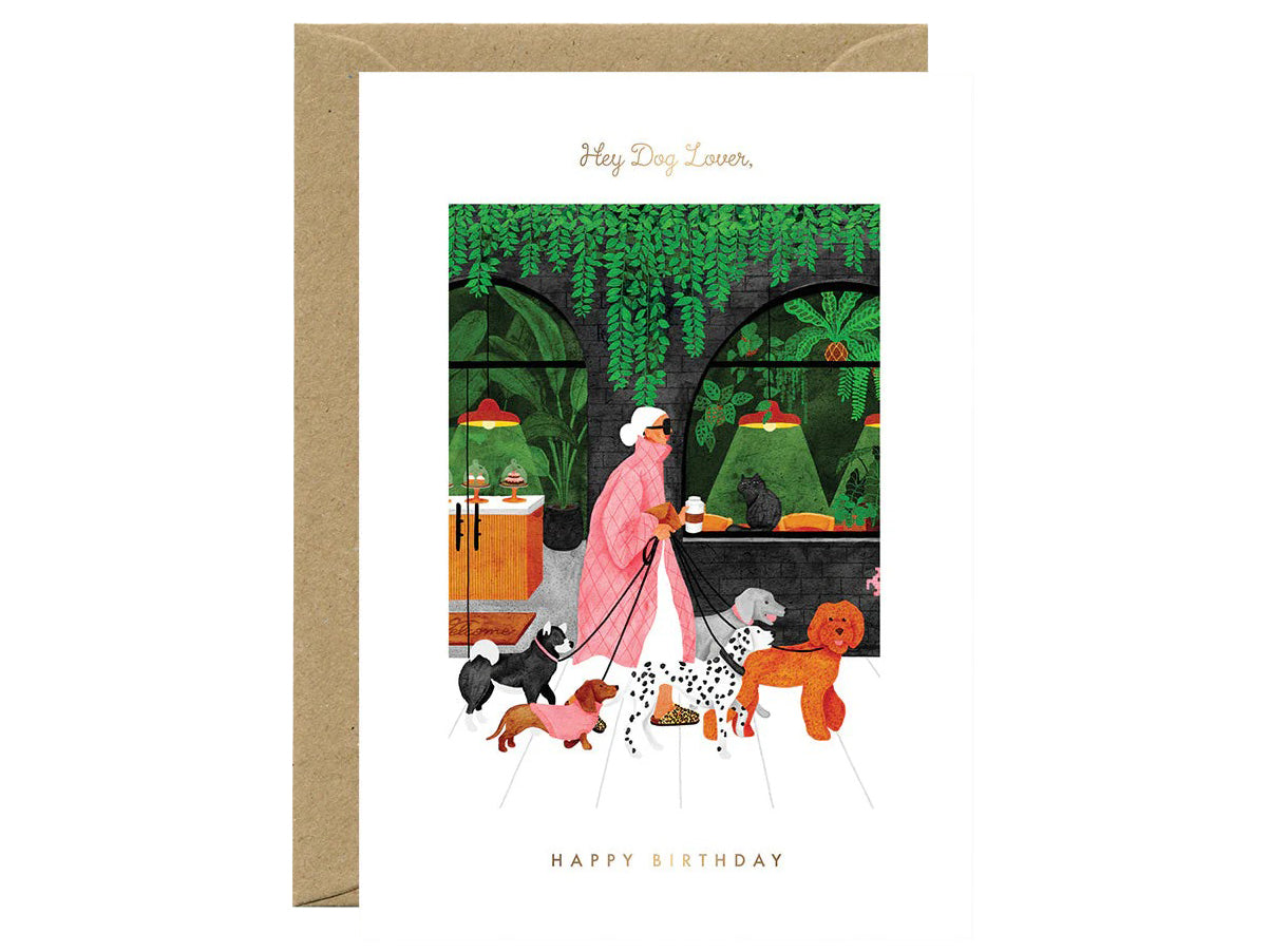 Achat Carte d'anniversaire aquarelle & dorure - Birthday dog lovers - ATWS