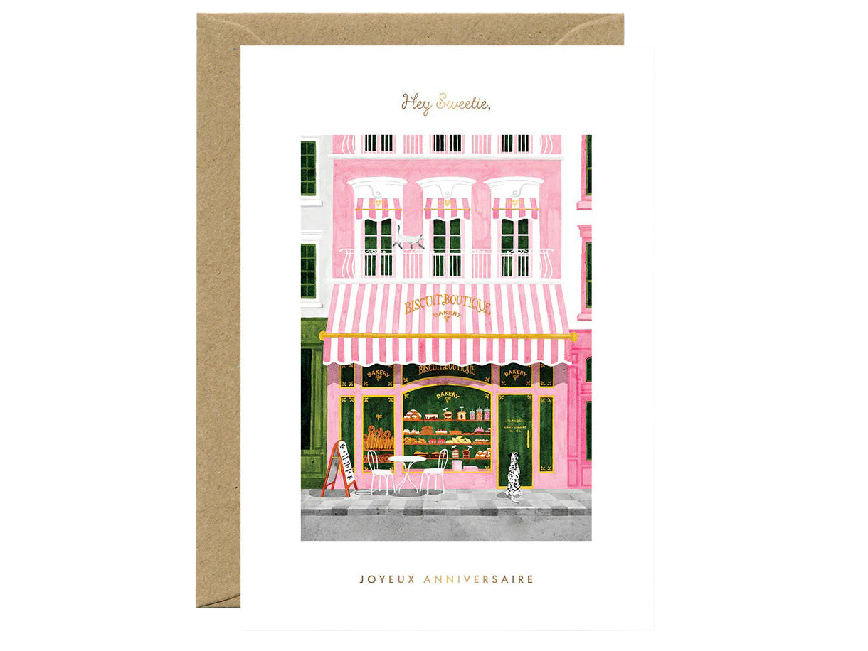 Achat Carte d’anniversaire aquarelle & dorure - Birthday Bakery - ATWS