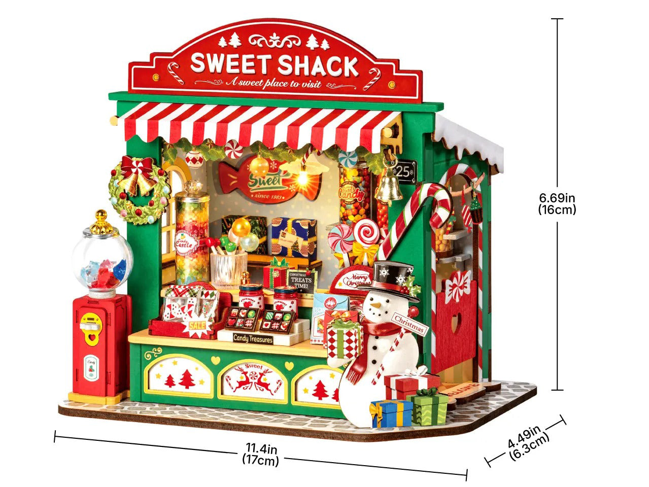 Pièce miniature - Stand de bonbons de Noël (Christmas Candy Stand) - Rolife