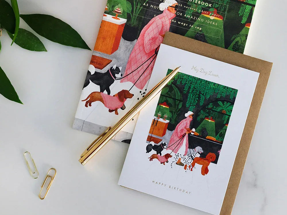 achat Carte d'anniversaire aquarelle & dorure - Birthday dog lovers - ATWS