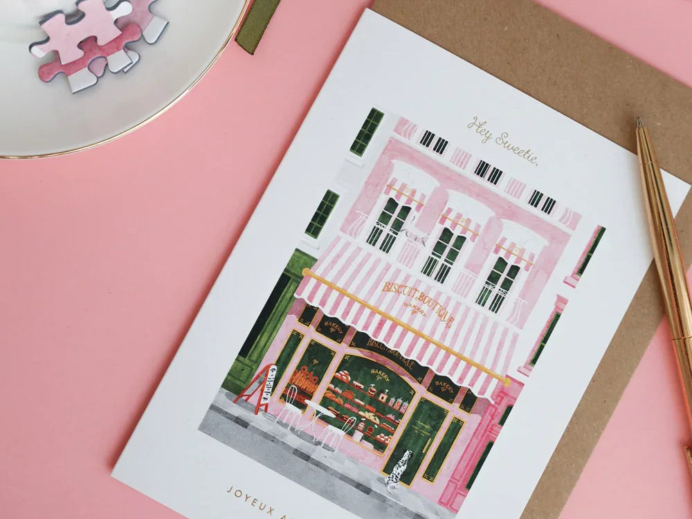 achat Carte d’anniversaire aquarelle & dorure - Birthday Bakery - ATWS