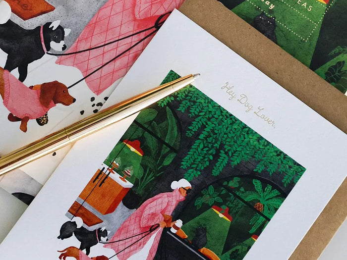 Achat Carte d'anniversaire aquarelle & dorure - Birthday dog lovers - ATWS
