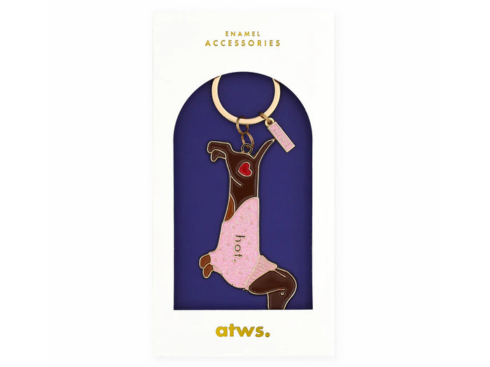 Achat Porte-clés en émail - Hot Daschund - ATWS