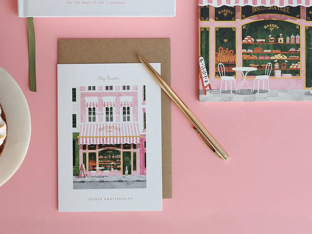 Achat Carte d’anniversaire aquarelle & dorure - Birthday Bakery - ATWS