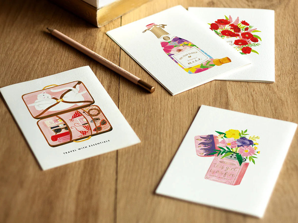 Achat Carte d'anniversaire aquarelle & dorure - Cosy Cat - ATWS