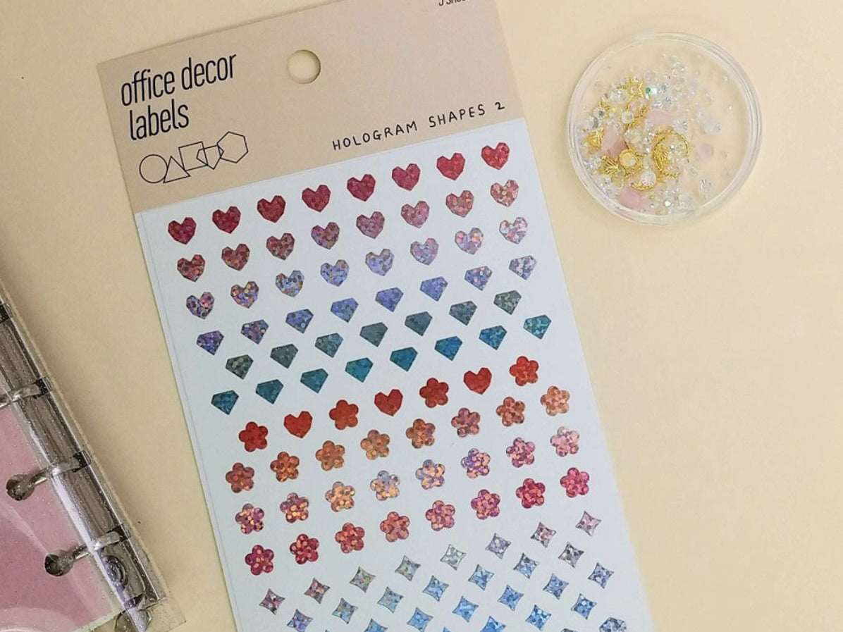 achat 3 planches de stickers  - formes holographiques 2