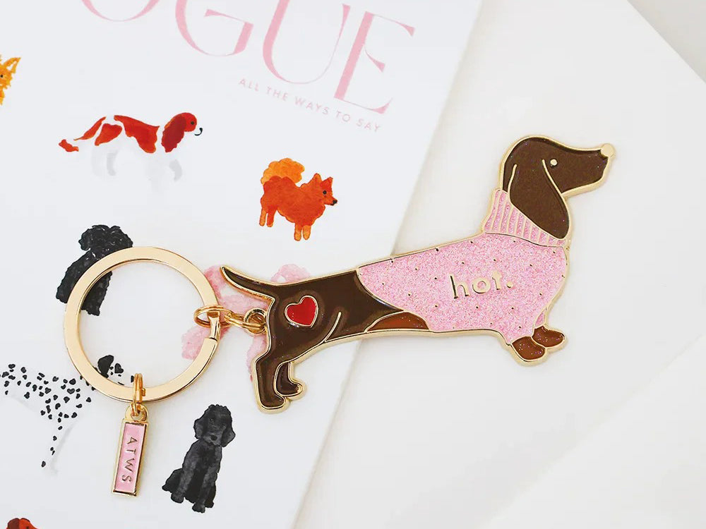 Achat Porte-clés en émail - Hot Daschund - ATWS