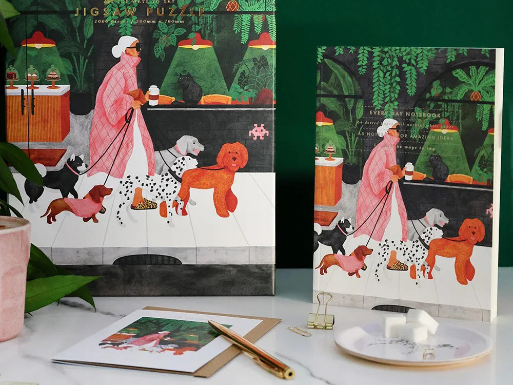 Carte d'anniversaire aquarelle & dorure - Birthday dog lovers - ATWS