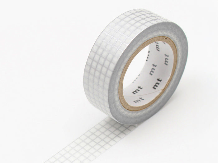 Achat Masking tape washi motif - Quadrillé argenté