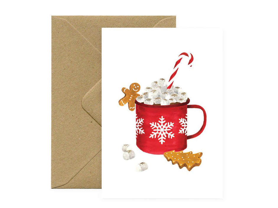 Achat Carte de Noël aquarelle - Winter Mug Hot Chocolate - ATWS