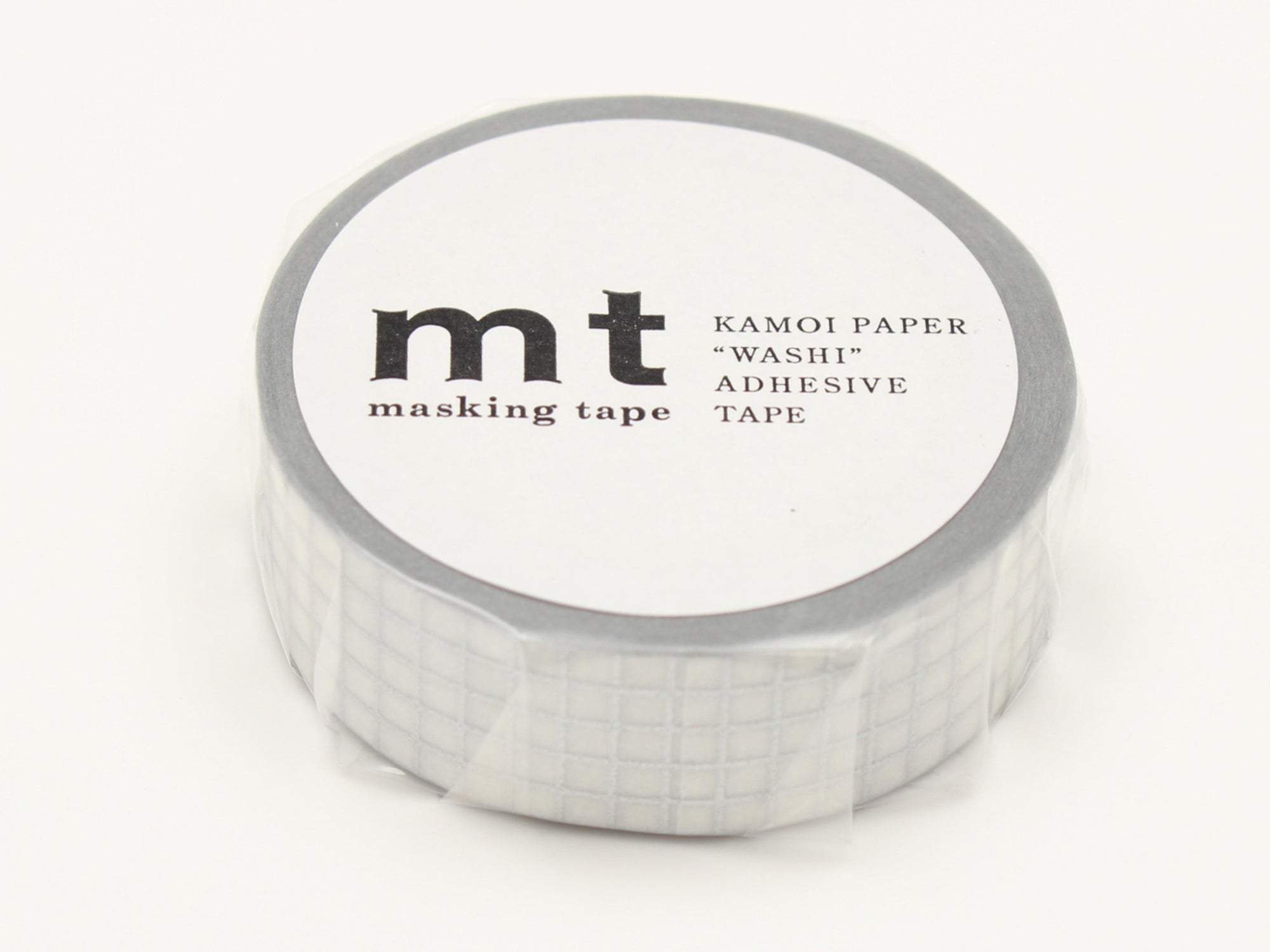 Masking tape washi motif - Quadrillé argenté