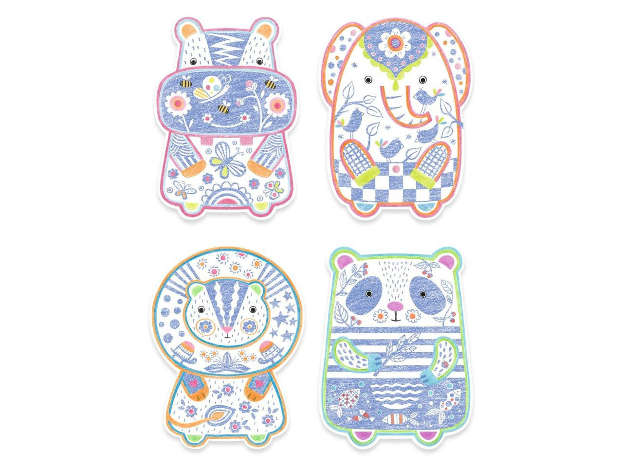 Achat Coloriages à révéler - Animaux sauvages - Djeco