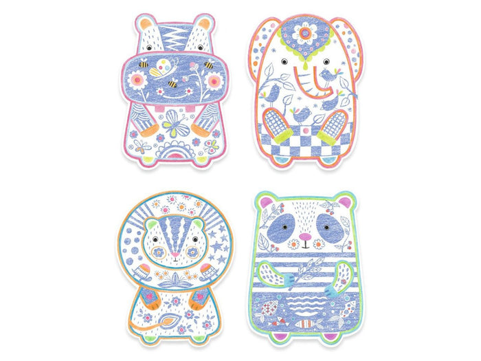 Achat Coloriages à révéler - Animaux sauvages - Djeco