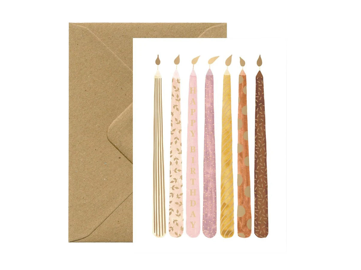 Achat Carte d'anniversaire aquarelle & dorure - Candles - ATWS