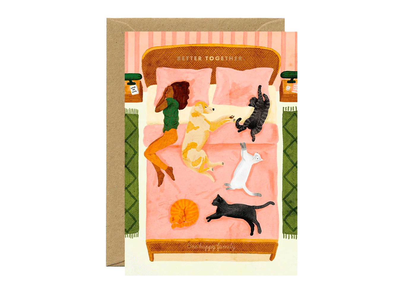 Achat Carte Happy Pets illustrée avec dorure - ATWS