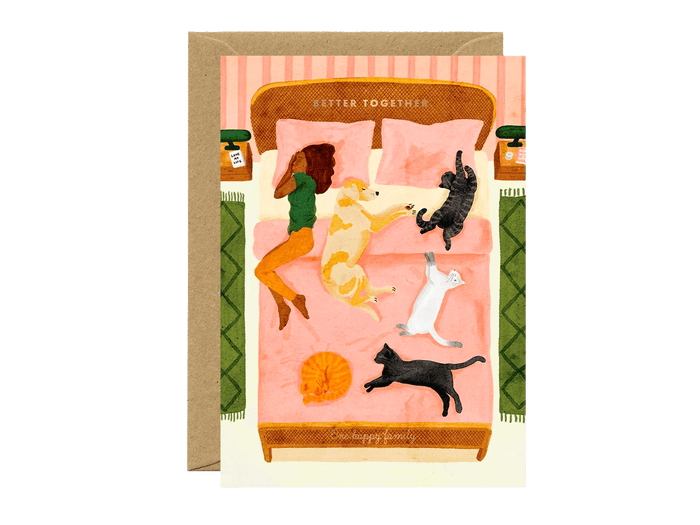 Achat Carte Happy Pets illustrée avec dorure - ATWS