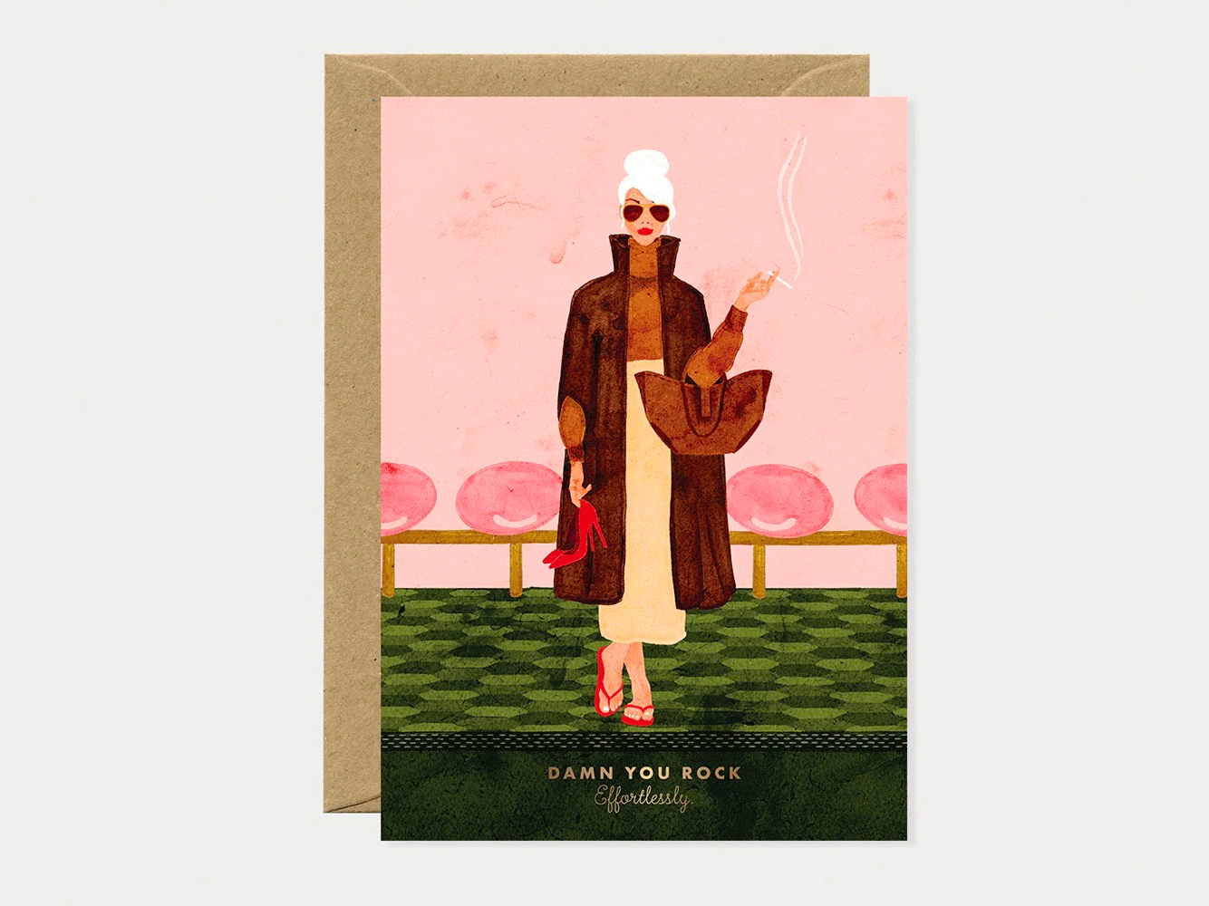 achat Carte de voeux Damn You Rock illustrée avec dorure - ATWS