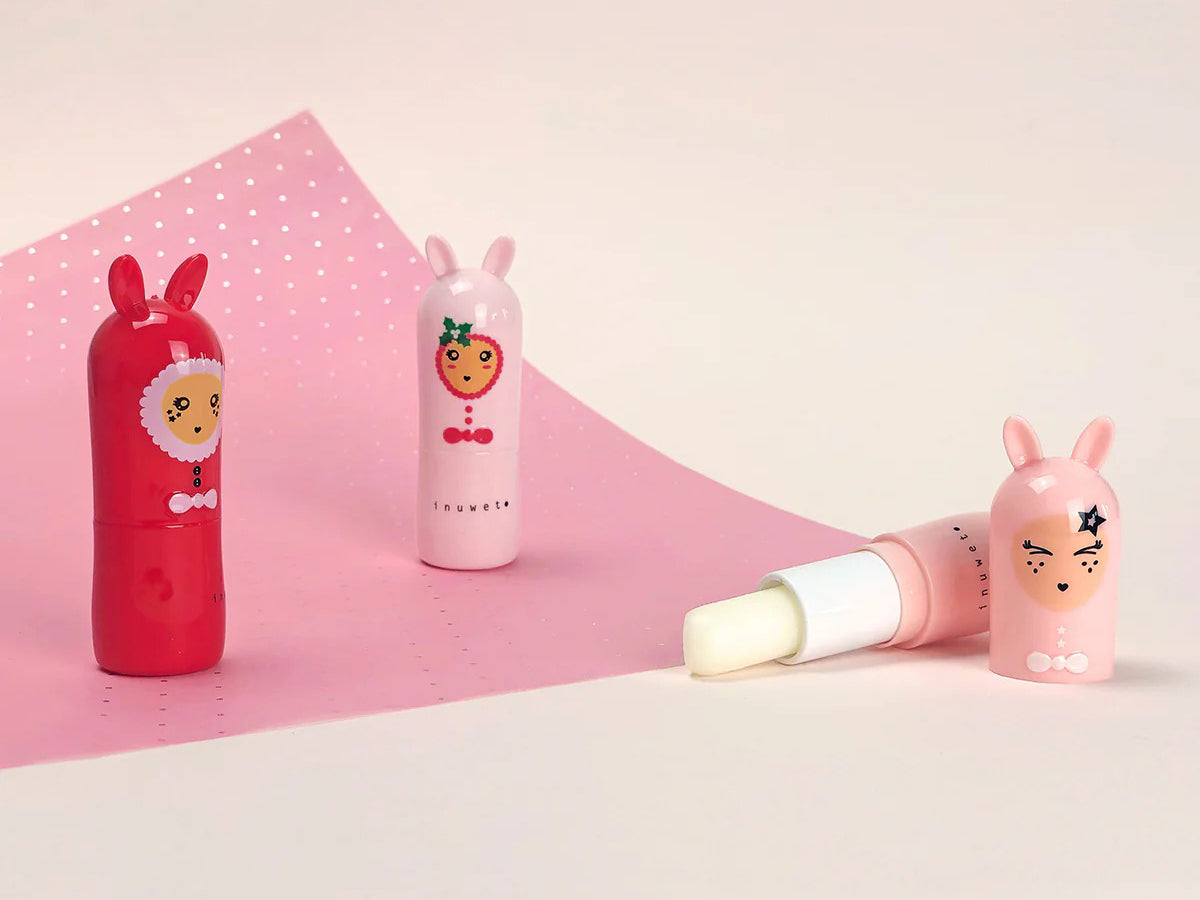 Baume à Lèvres Bunny Rouge Noël - Parfum Mangue Exotique - Inuwet