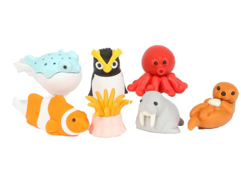 Achat Set de gommes kawaii - Les amis des mers - Iwako (Made in Japan)