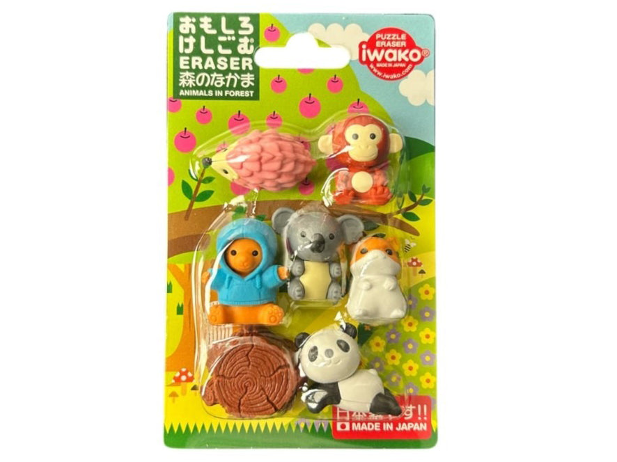 Achat Set de gommes kawaii - Les animaux de la forêt - Iwako (Made in Japan)