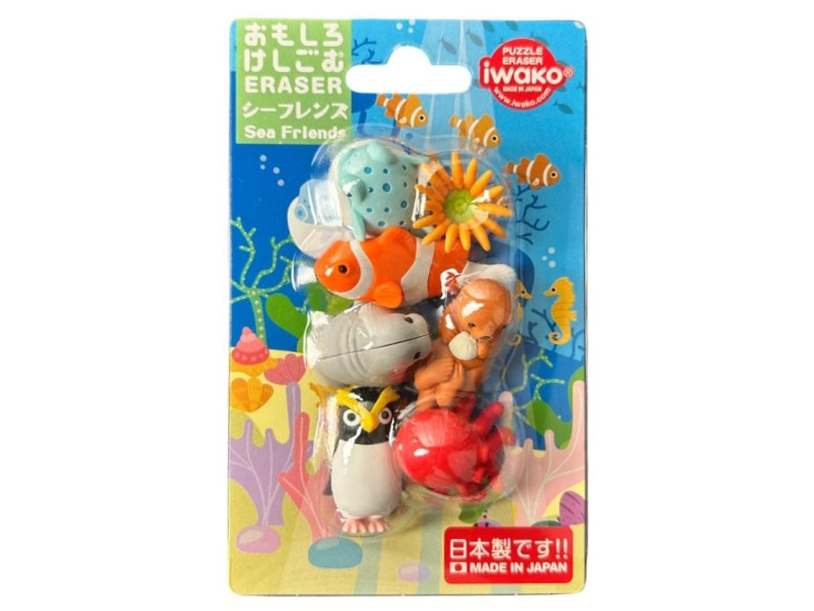 Achat Set de gommes kawaii - Les amis des mers - Iwako (Made in Japan)
